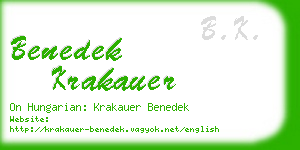 benedek krakauer business card
